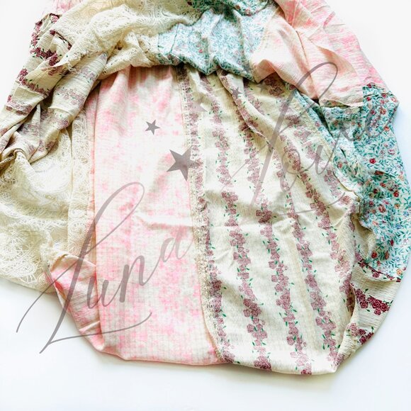 POL Clothing Woven Patchwork Maxi Skirt In Mixed Floral Print NEW! - Picture 7 of 12